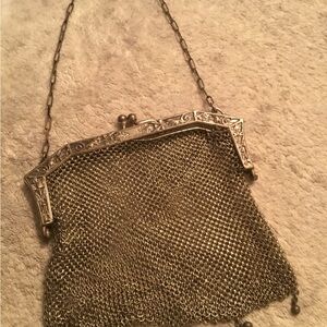 Vintage Chainmail Evening Bag German Silver